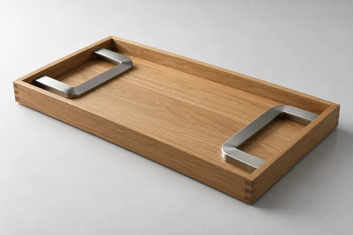 Inward-Handle Serving Tray