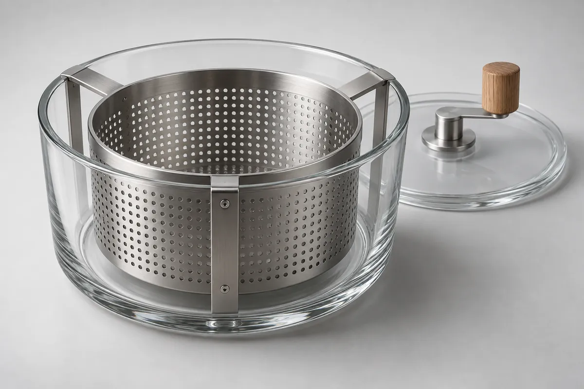 Fixed-Basket Salad Spinner