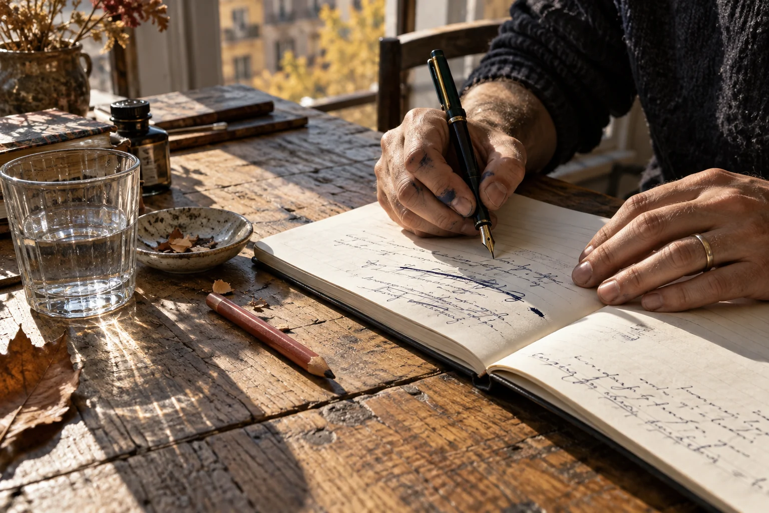 The crossed-out words remain attached to the making record.